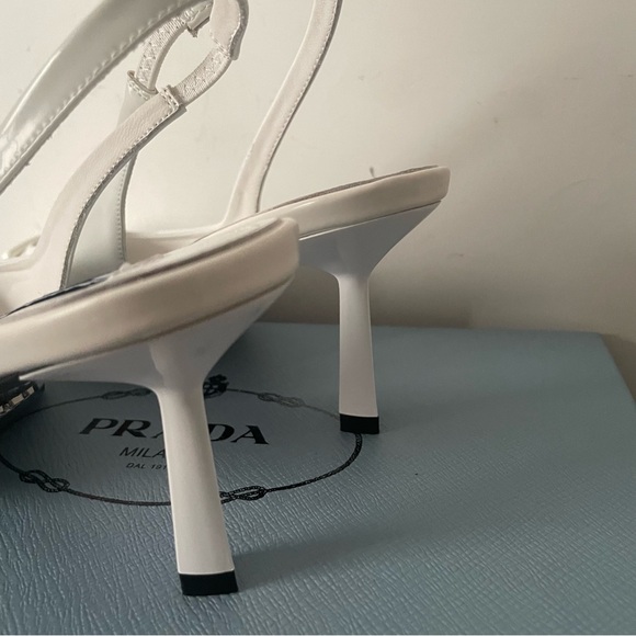 Prada Women's White Slingback Heels - Picture 4 of 6